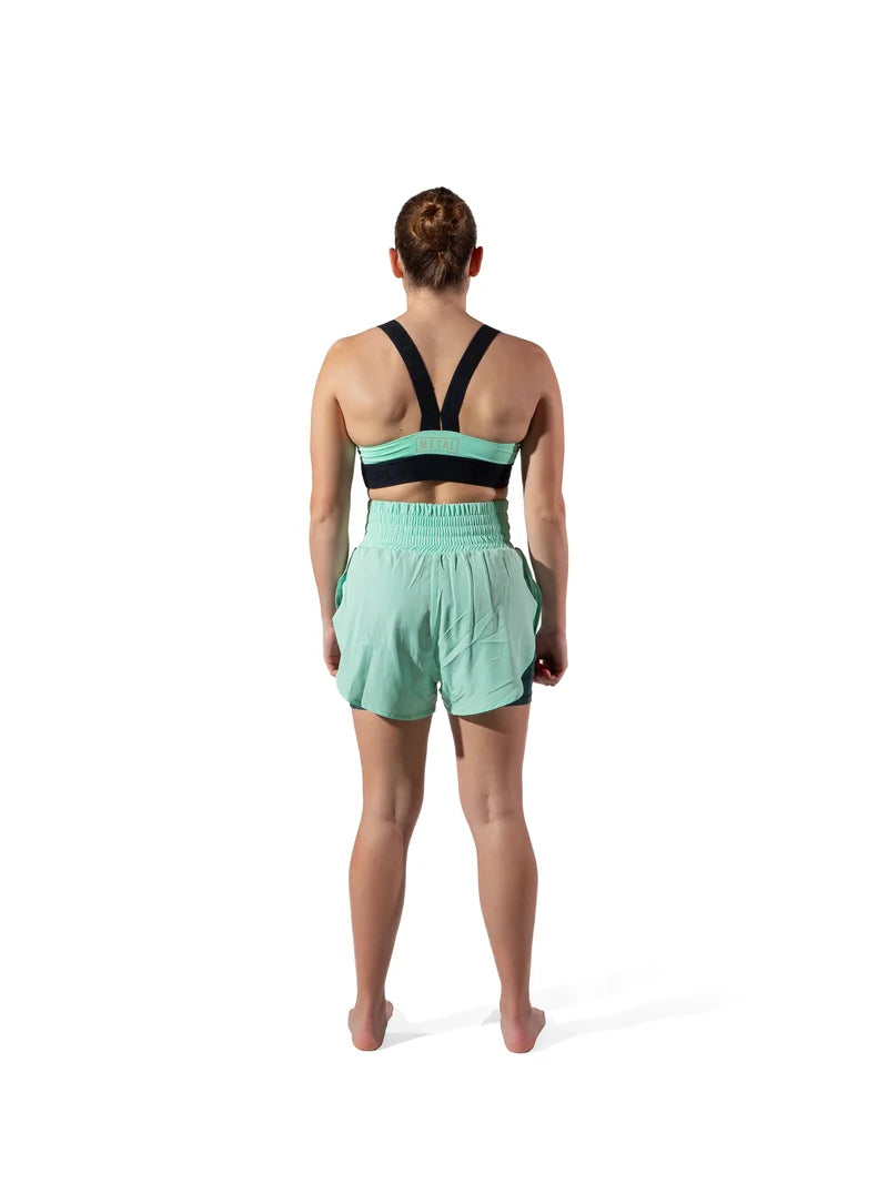 MMA Kick- und Trainingsshorts Damen 2in1 Metal Boxe