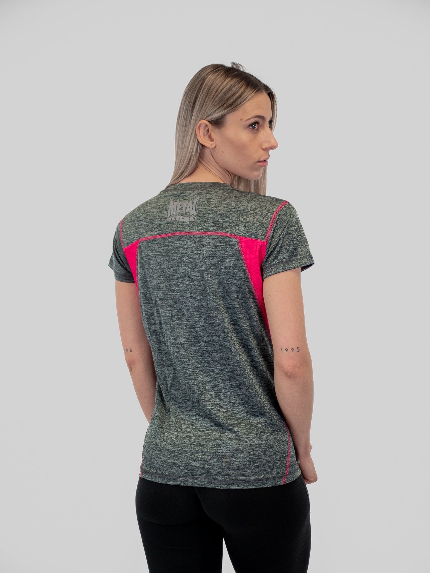 Damen Funktions-T-Shirt Metal Boxe Grau Fuchsia