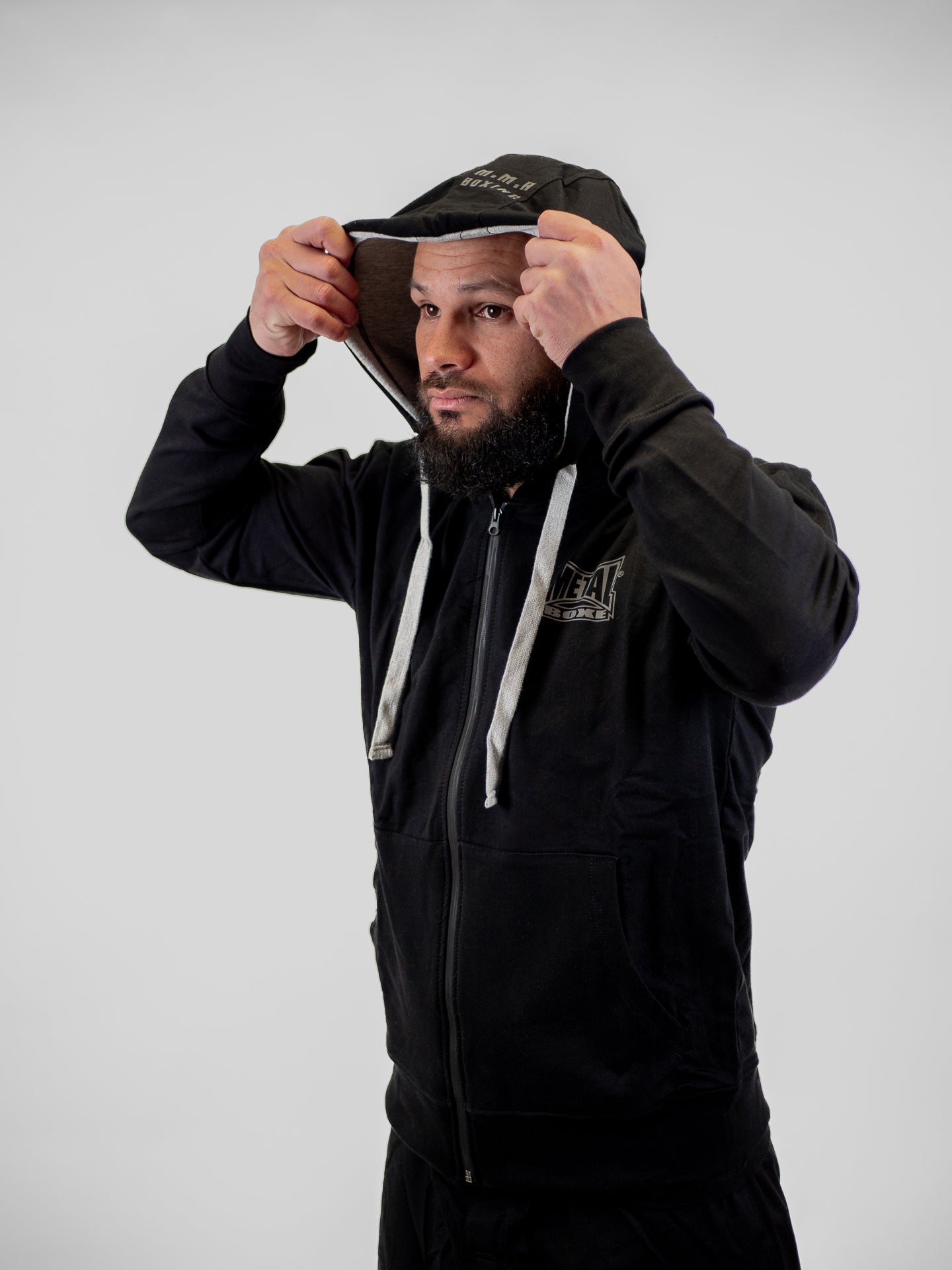 Metal Boxe Regular Black Hoodie
