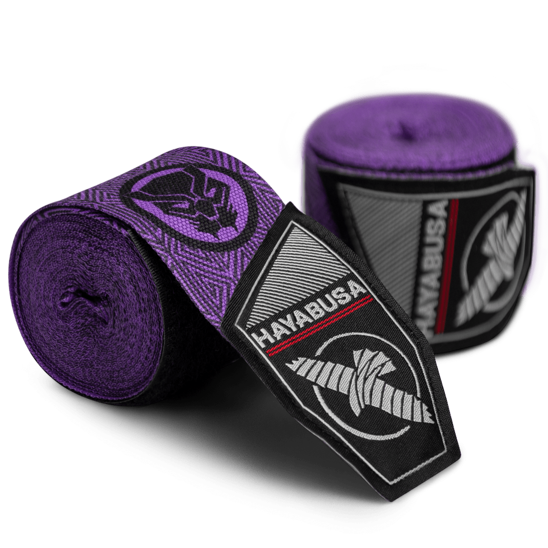 Paar Hayabusa Marvel Hero Elite Black Panther Rollbandagen mit Wakanda-Halskettendetails