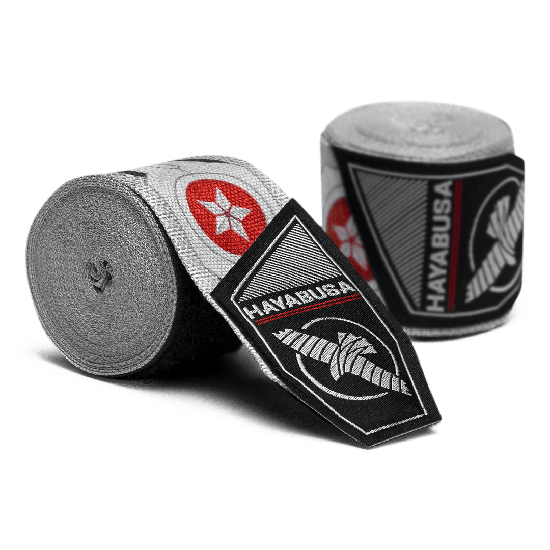 Paar gerollte Hayabusa-Bandagen Marvel Hero Elite Captain America Sam Wilson mit Flügeln und Schilddetail