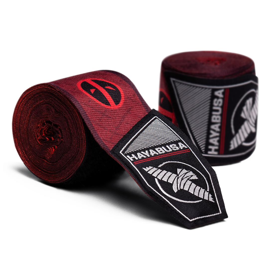 Coppia di bende arrotolate Hayabusa Marvel Hero Elite Deadpool con maschera iconica e colori rosso/nero