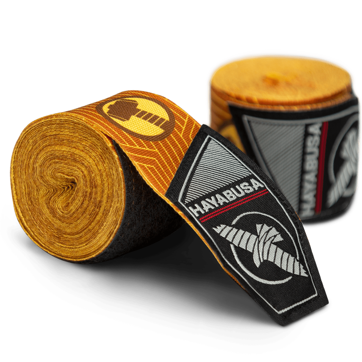 Paar gerollte Hayabusa Marvel Hero Elite Thor-Bandagen mit Mjolnir-Hammer-Details