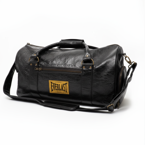 Borsa da allenamento Everlast 1910 in pelle nera frontale boxe