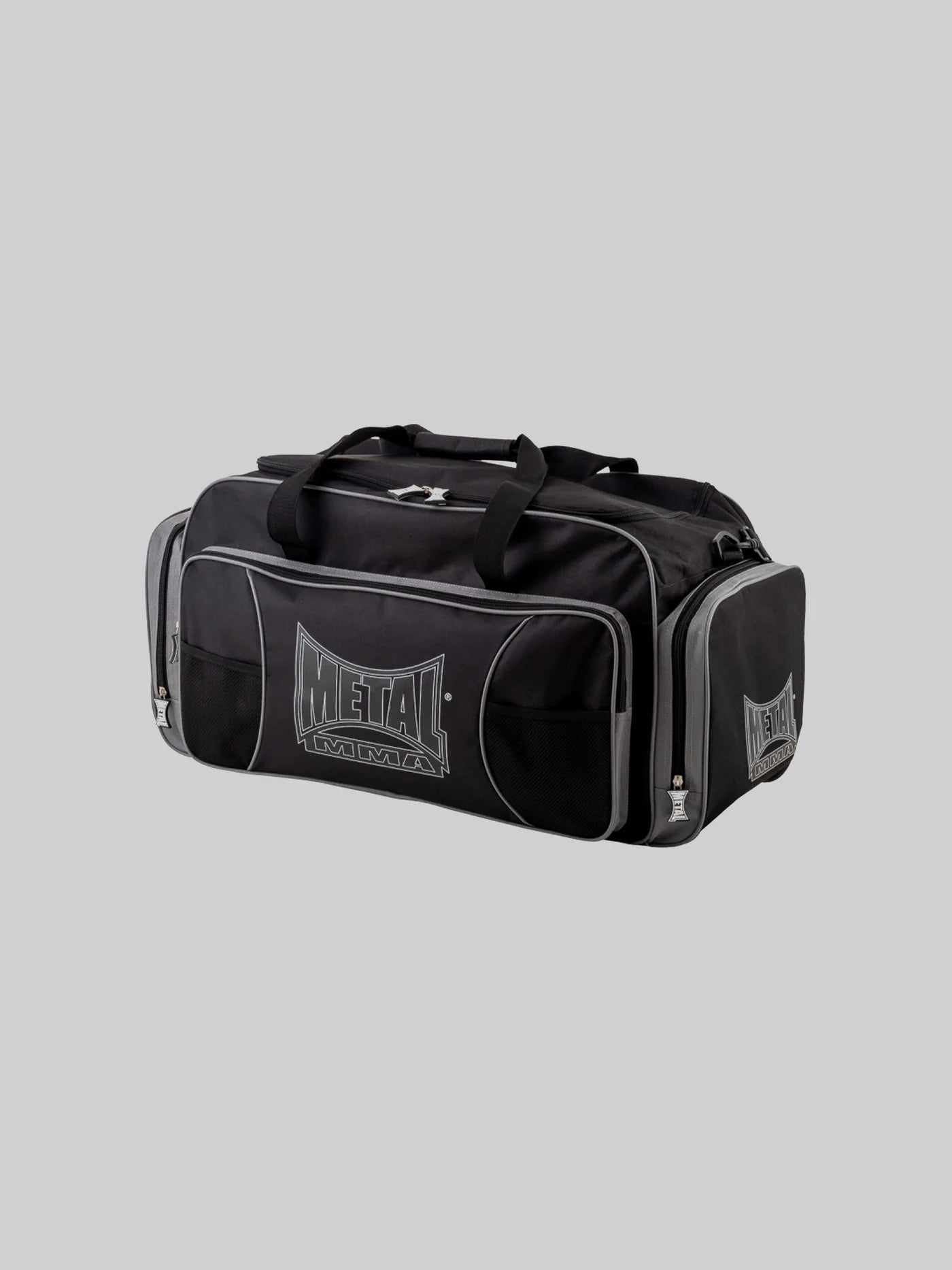 Vista frontale della borsa sportiva extra-large Metal Boxe MMA nera da 69 litri