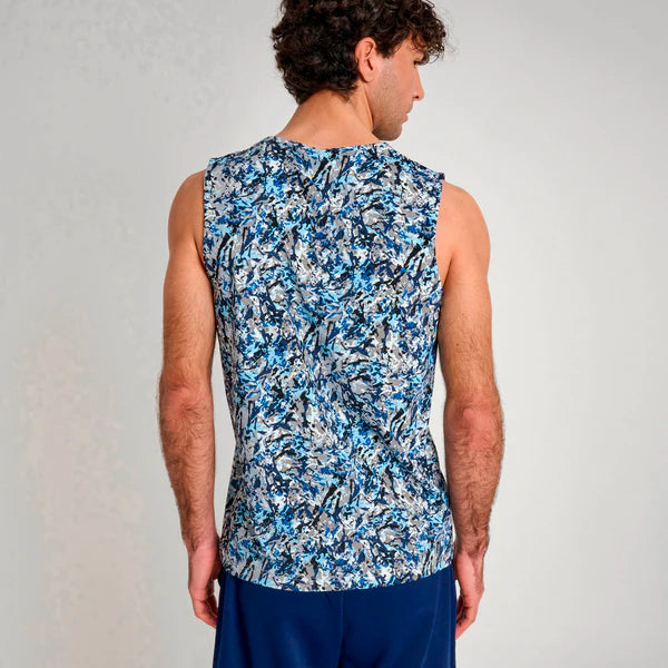 Vista posteriore della canotta Leone Urban Fighter Camo Ice che mostra il taglio sportivo