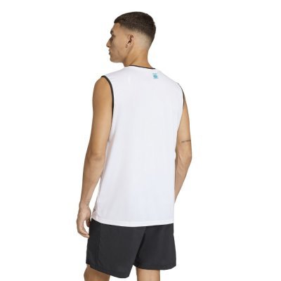 Camiseta sin mangas Wako Kick Light Adidas blanco vista trasera transpirable