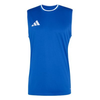 Vista frontal de la camiseta sin mangas Wako Kick Light Adidas azul en tejido interlock