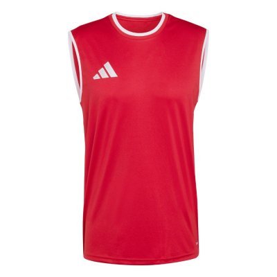 Vista frontal de la camiseta sin mangas Adidas Wako Kick Light roja para competición