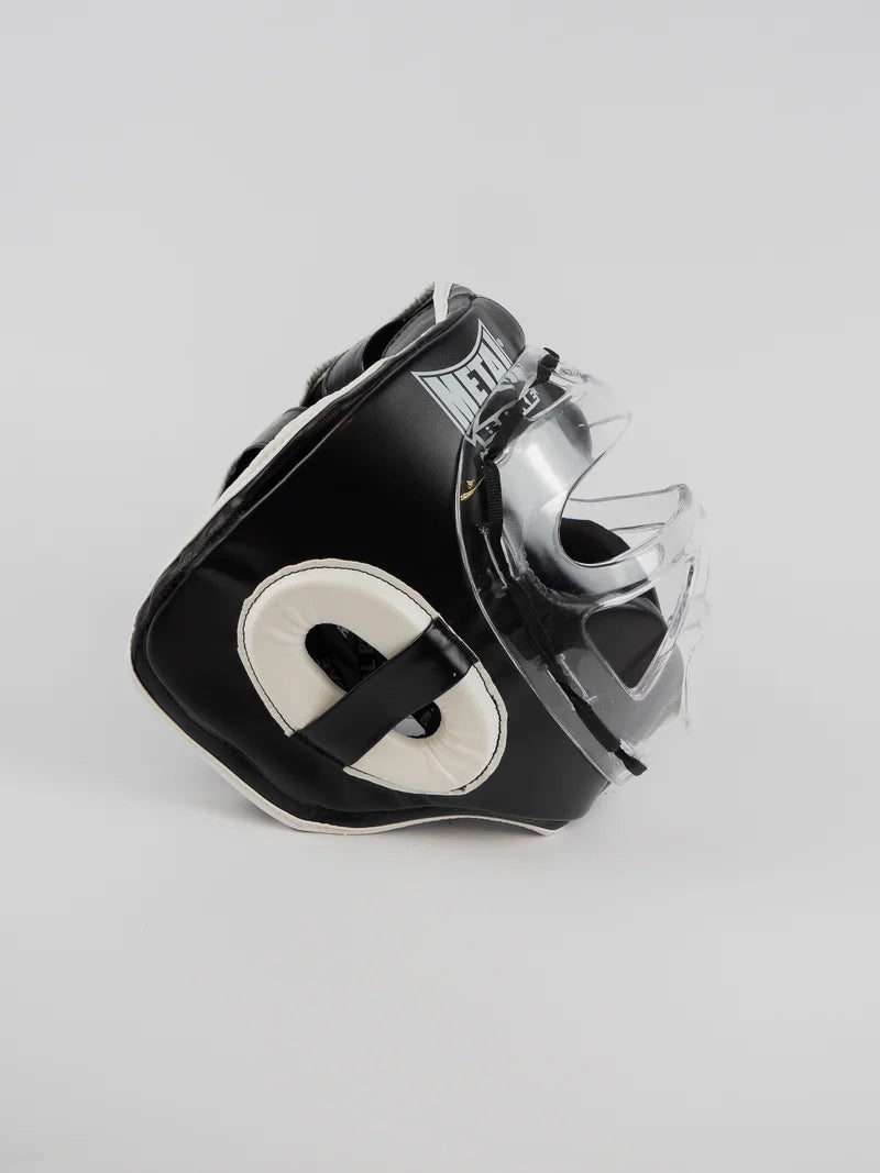 Vista laterale del caschetto integrale Metal Boxe, dettaglio dell'imbottitura e della visiera