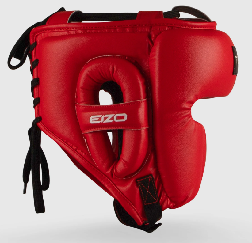 Eizo caschetto con parazigomi da allenamento rosso.Estremamente protettivo con imbottiture stratificate