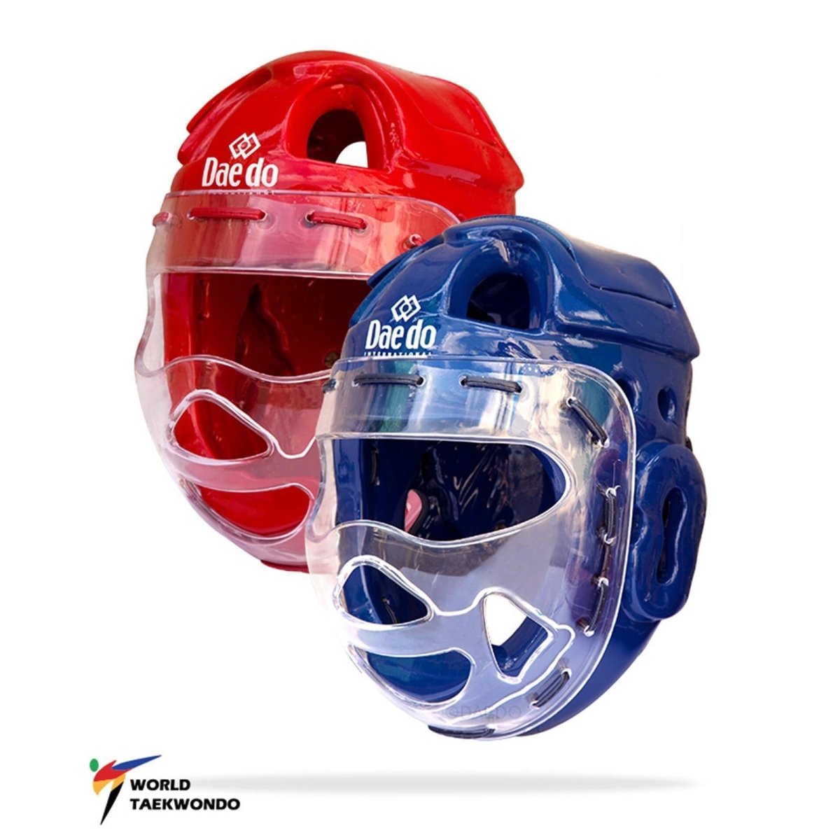 Daedo GEN 3 blauwe en rode elektronische helm met WT goedgekeurd beschermend vizier