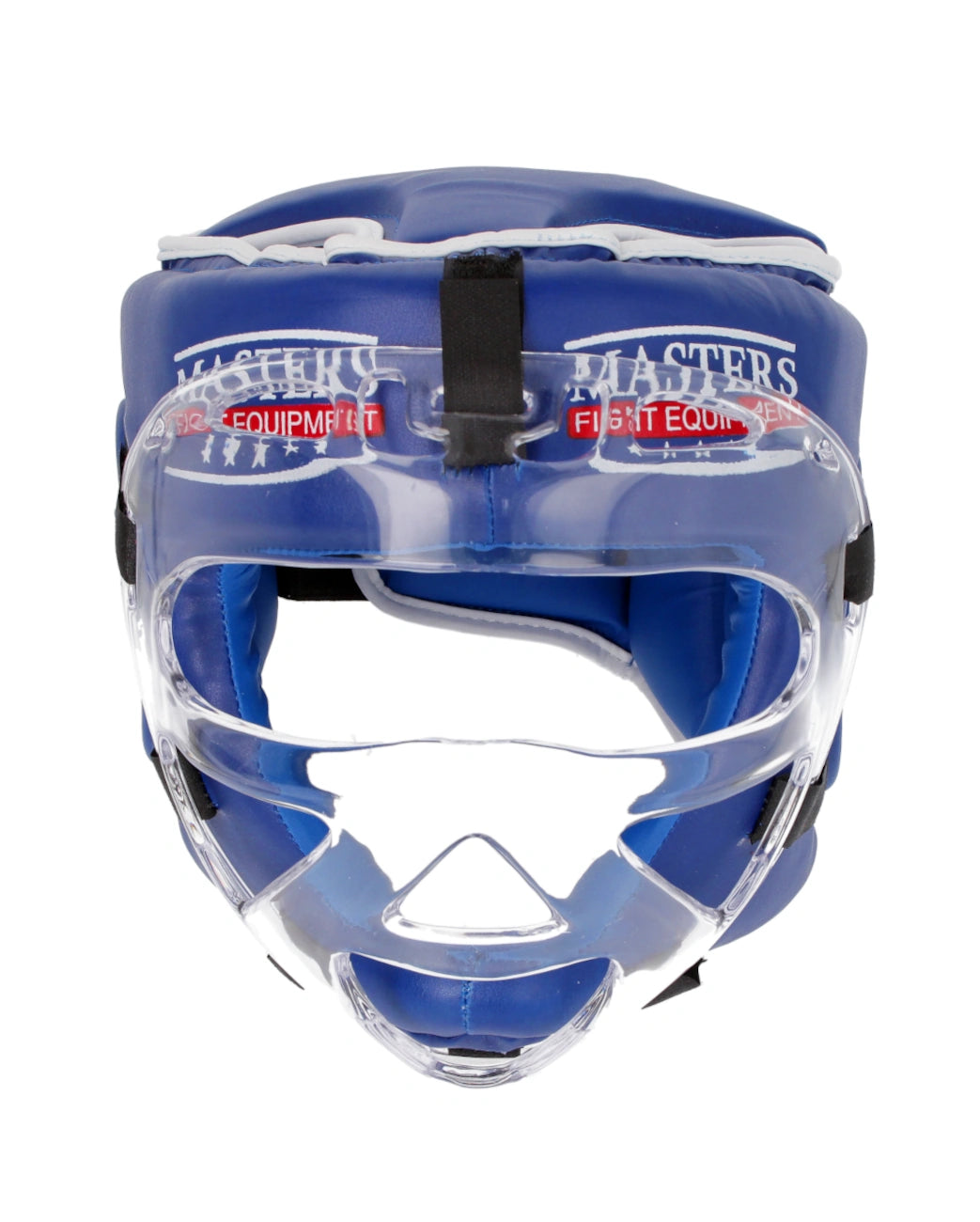 Casco con visiera Kick Boxing WAKO blu per protezione integrale del viso durante lo sparring