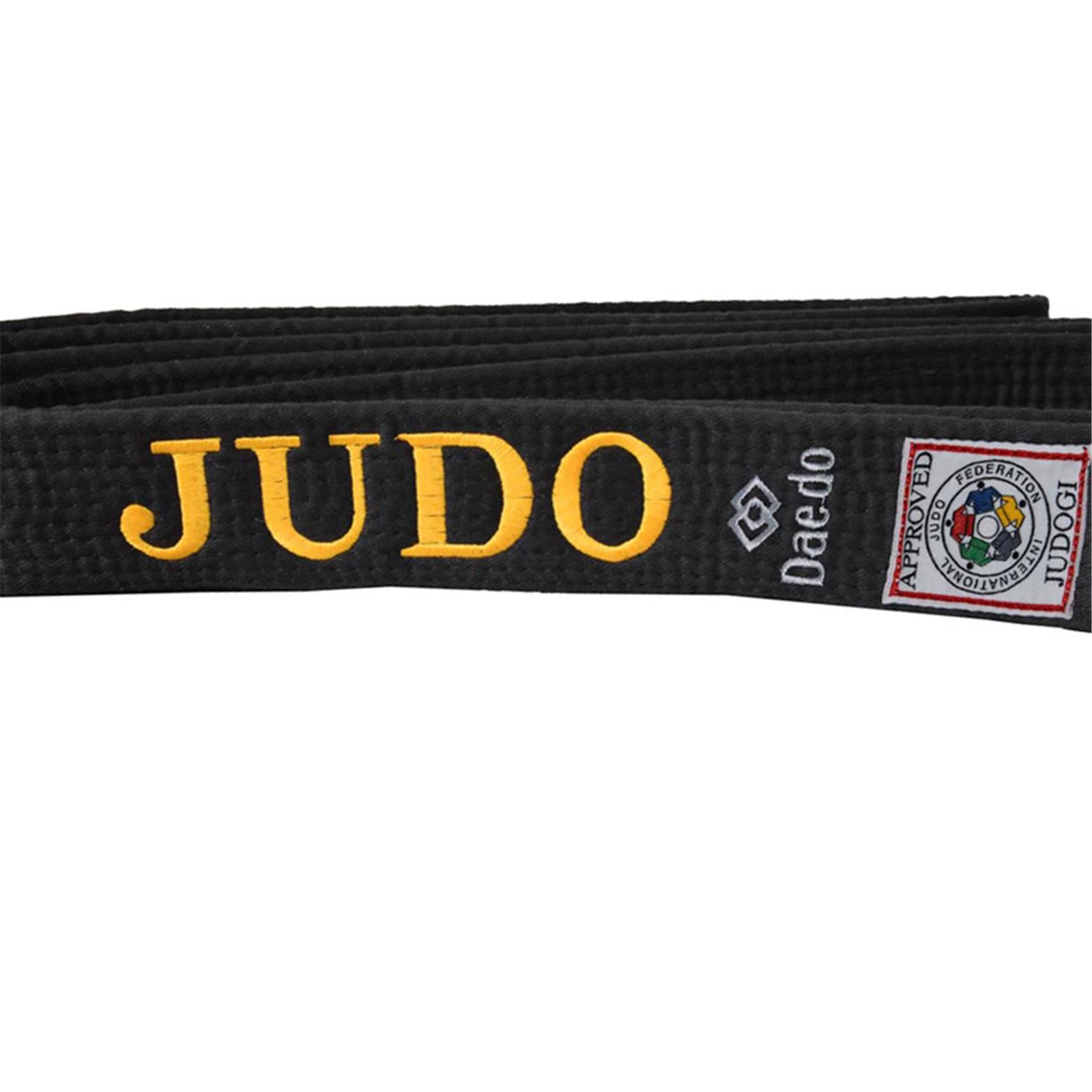 IJF Daedo Menyetujui Sabuk Hitam Judo - tampak depan