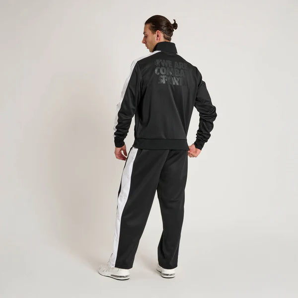 Completo tuta Leone tecnico da uomo con giacca a collo alto e pantaloni sportivi nero retro