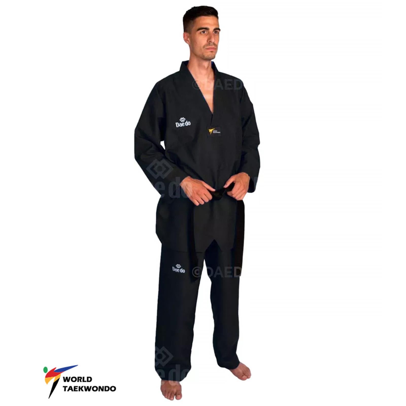 DOBOK Nero con Ricamo sulla Schiena TAEKWONDO Approvato WT