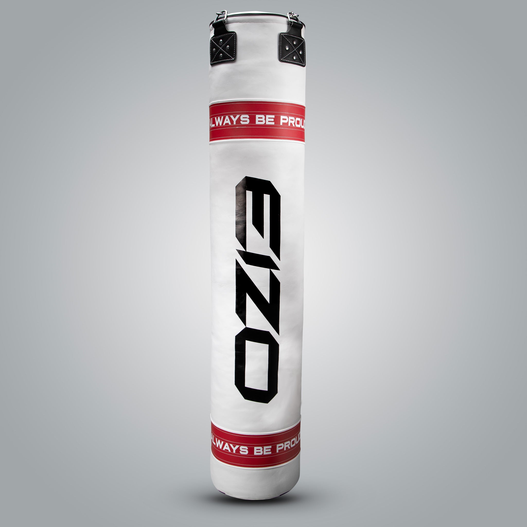 Sacco lungo Eizo Ironshin professionale per Muay Thai e Kickboxing bianco