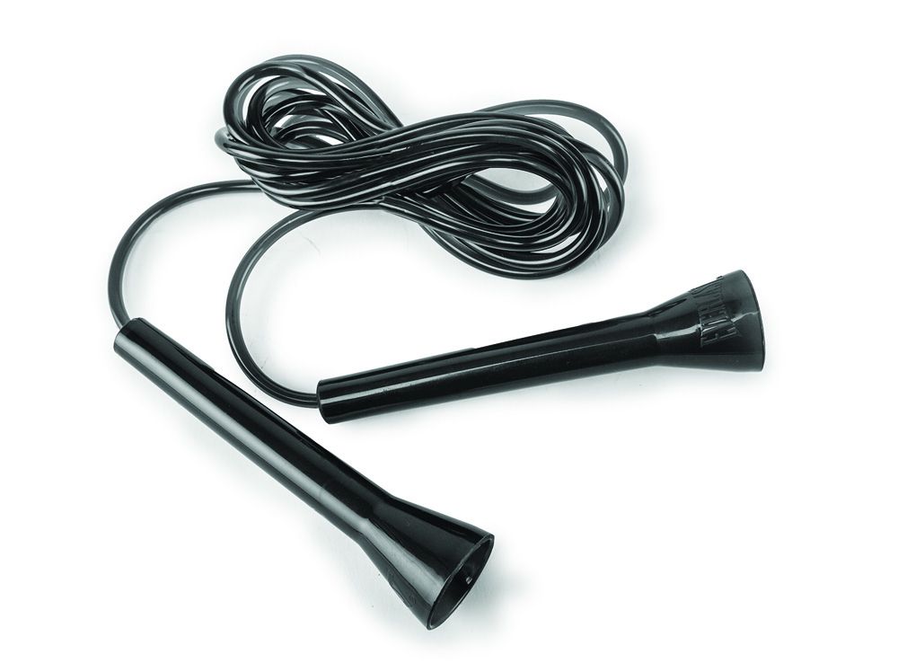 Corda per saltare veloce Everlast Speed Rope di colore nero lucido con manici ergonomici in plastica