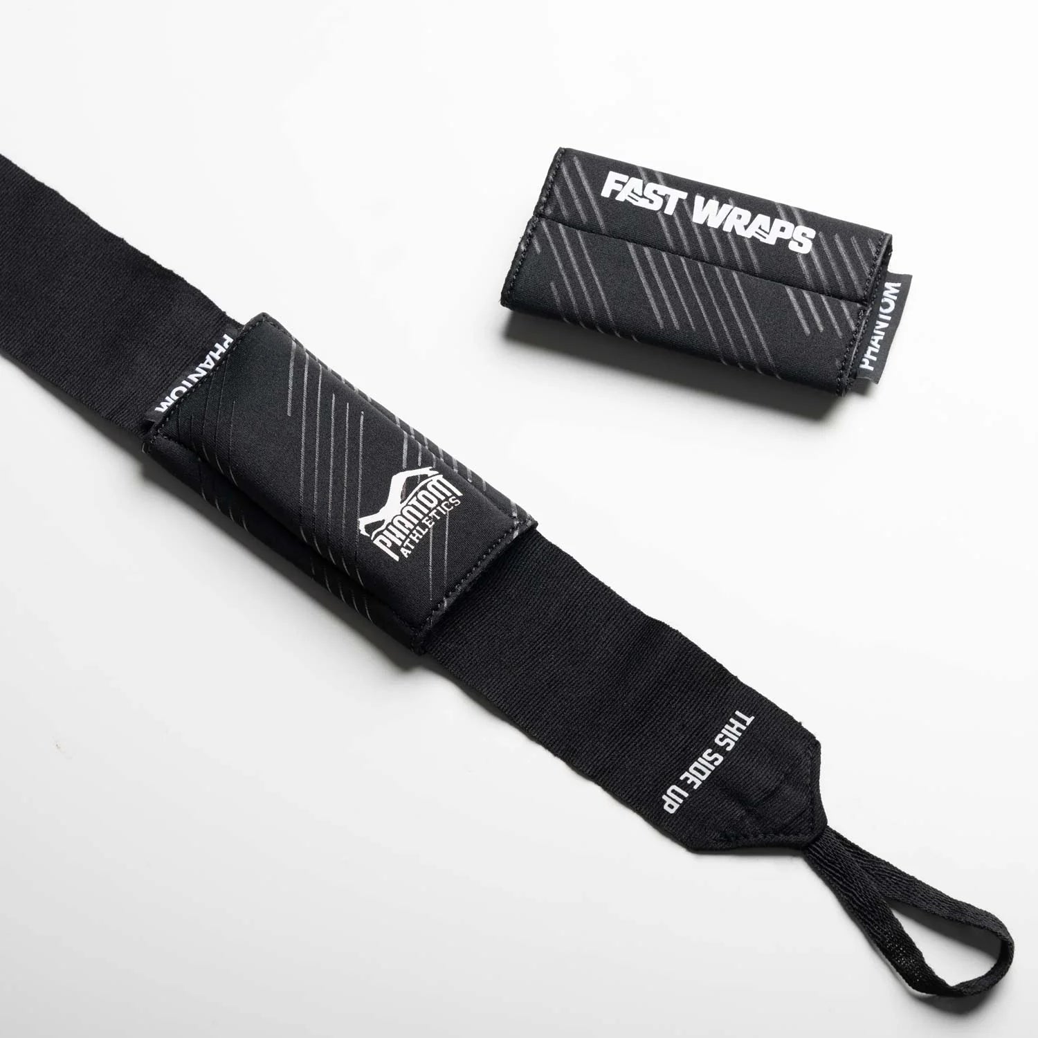 Vue générale de la paire de coussinets de protection noirs Phantom FASTWRAPS Wrap-Pads pour les articulations des doigts