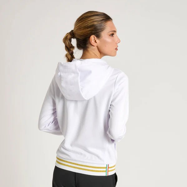 Vue arrière du sweat technique blanc Leone 1947 au design épuré
