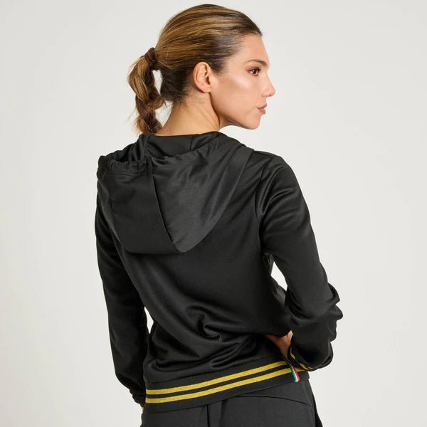 Vue arrière du sweat DNA Leone noir avec détail capuche