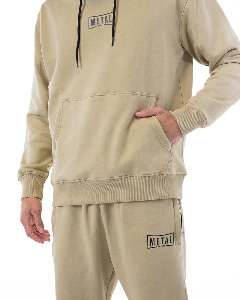 Dettaglio della tasca a marsupio rinforzata felpa Metal Boxe Desert Storm