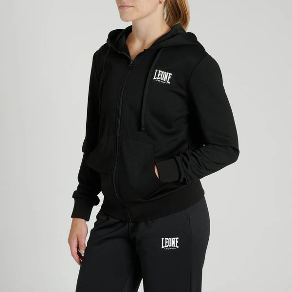 Felpa Donna Leone Logo Cappuccio e Zip