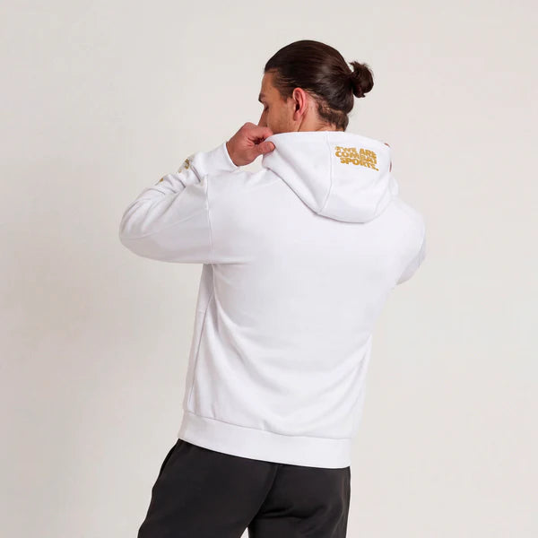 Felpa tecnica Leone 1947 linea DNA con cappuccio colore bianco retro