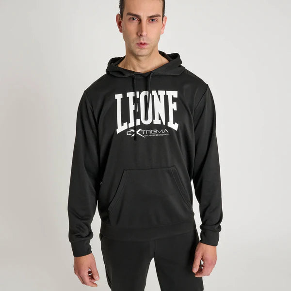 Felpa tecnica Leone1947 Logo Lightweight con cappuccio e logo centrale nero