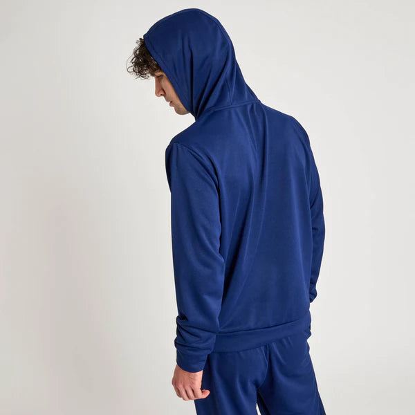 Retro felpa tecnica Leone1947 Logo Lightweight con cappuccio e logo centrale blu scuro