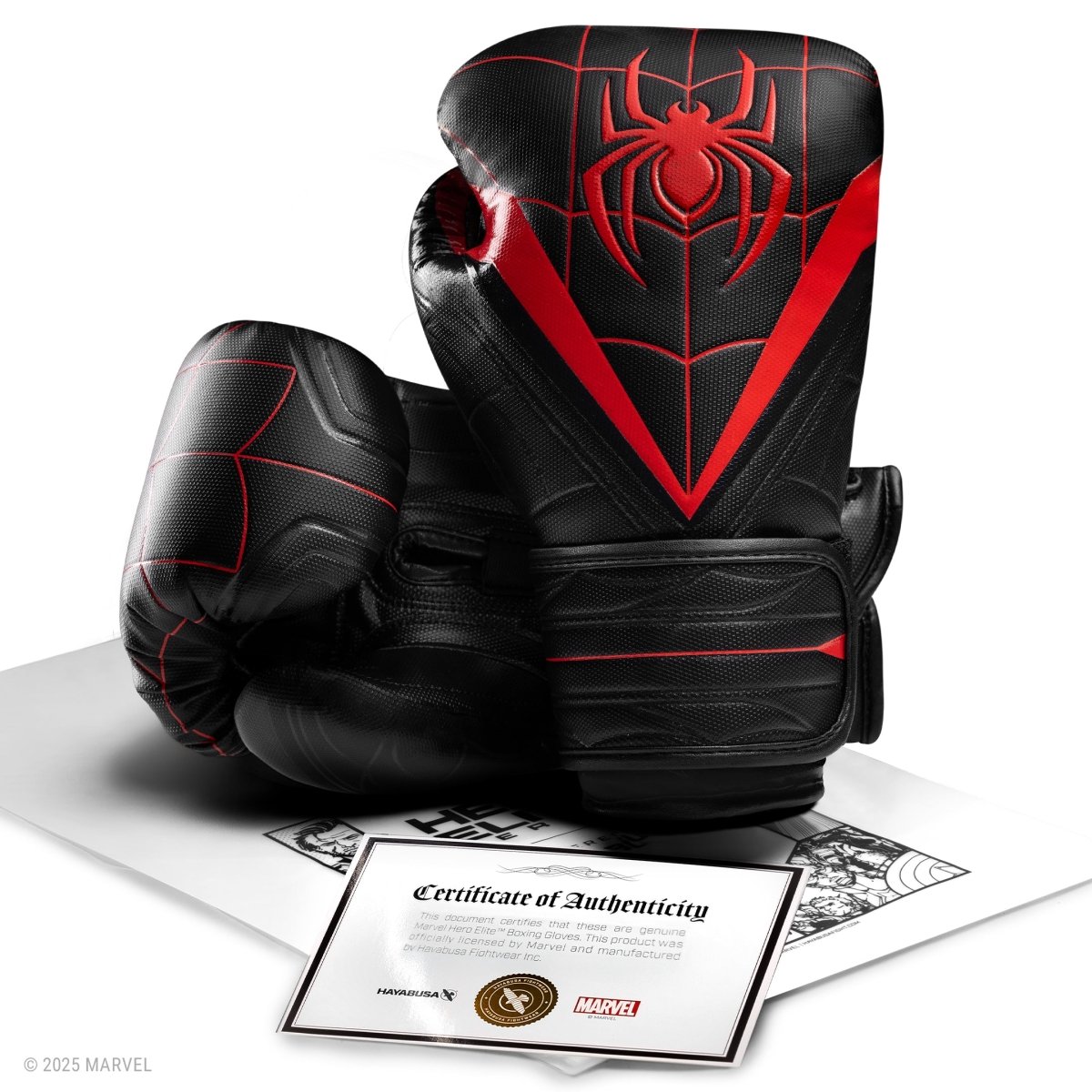 Mănuși de box Hayabusa Miles Morales Spider-Man cu certificat oficial de autenticitate Marvel X Hayabusa