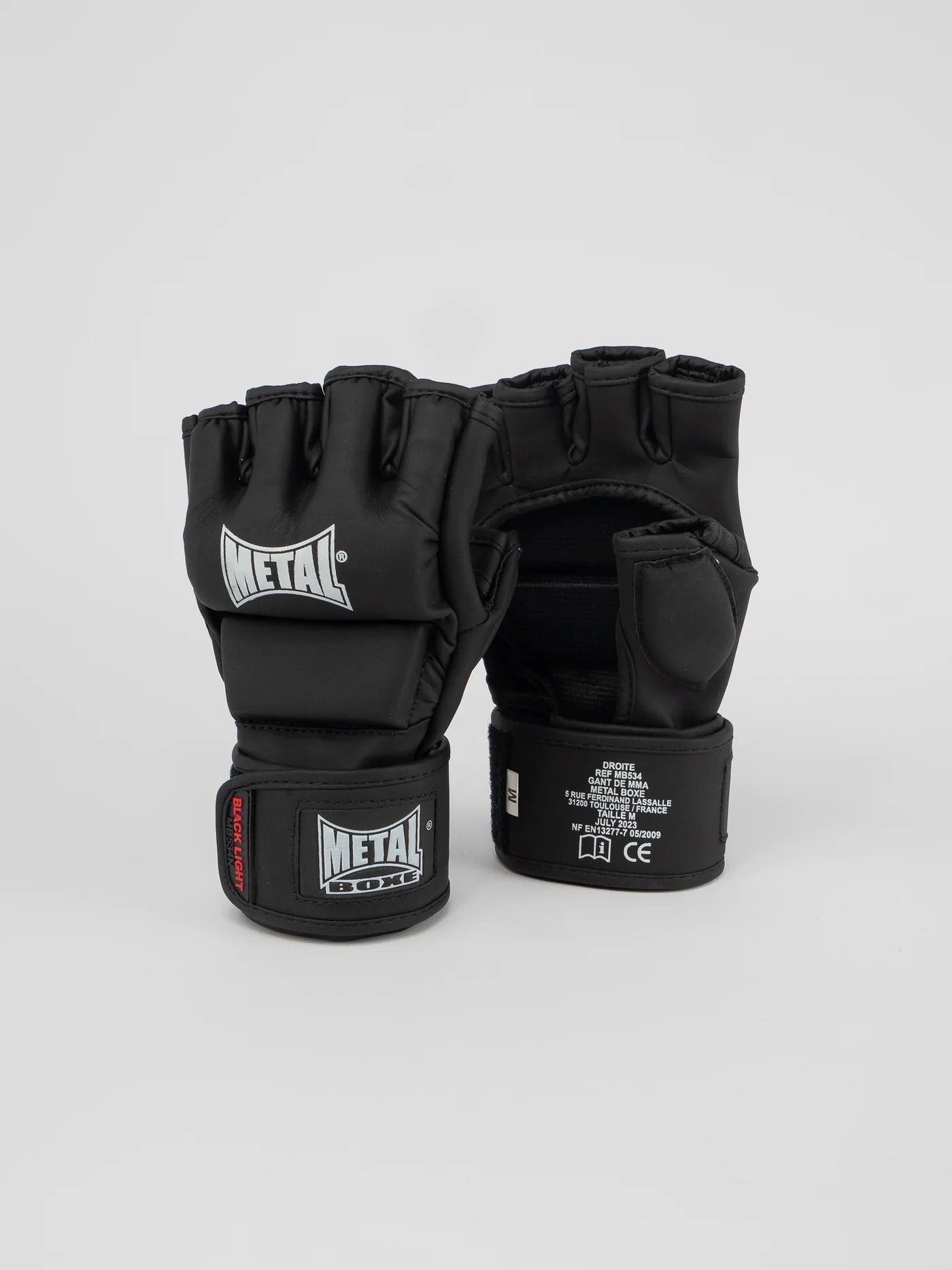 Paio di guanti MMA Metal Boxe Black Light neri in finitura matte