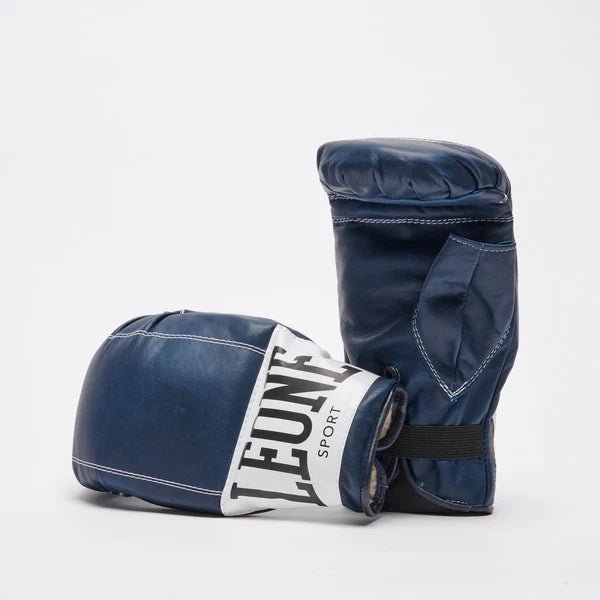 Gants de sac Leone Il Mexicano bleus en cuir de bovin pleine fleur