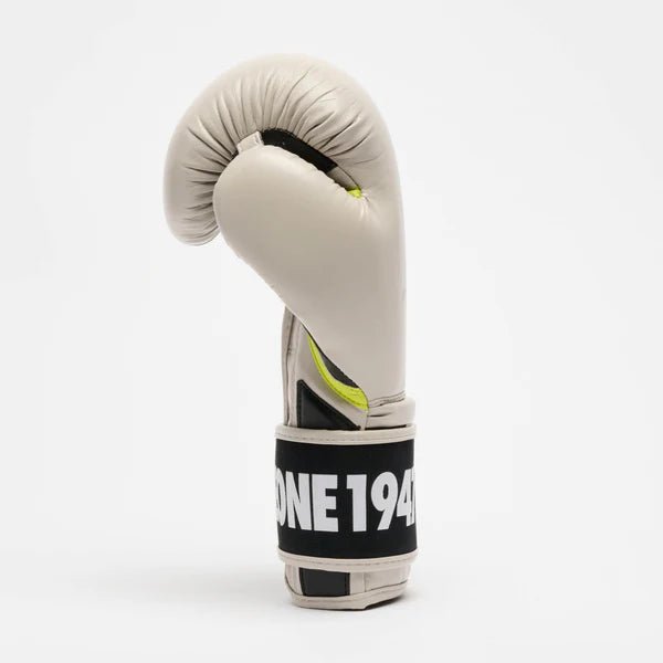 Vue latérale du gant LEONE Stripe '47 beige, montrant le rembourrage de protection