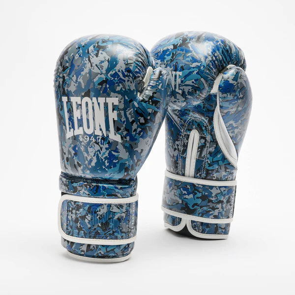 Par de guantes de boxeo LEONE Urban Fighter Camo Ice camuflaje azul