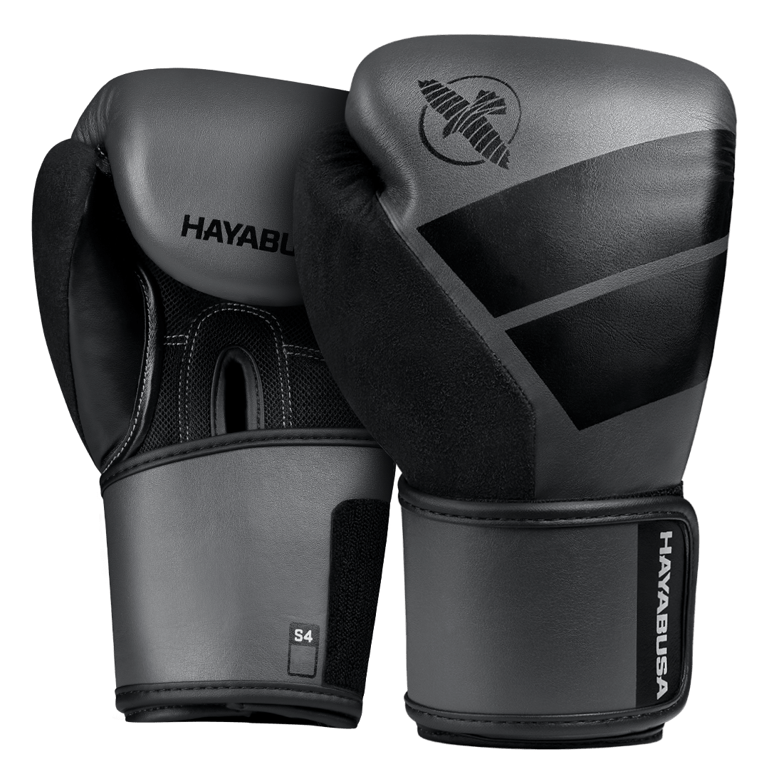 Ensemble de gants de boxe Hayabusa S4 pour enfants en gris anthracite