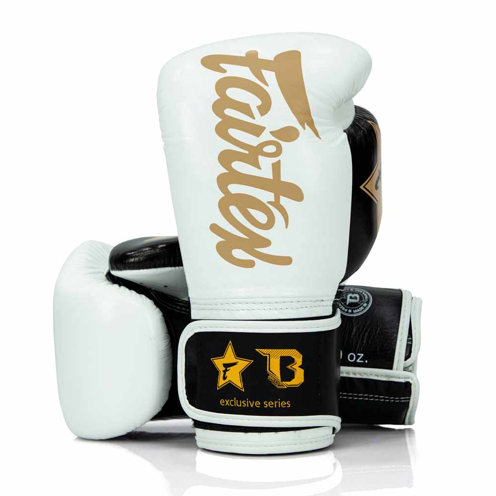 Guantoni FXB Fairtex Bianco ottico in pelle bovina