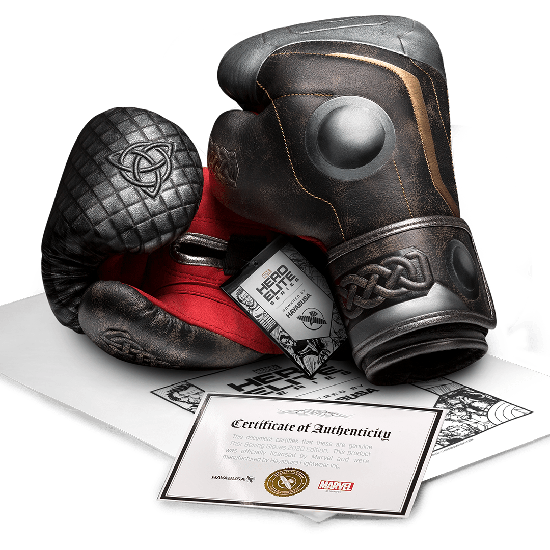 Offizielles Echtheitszertifikat der Hayabusa X Marvel-Kollaboration für die Thor-Handschuhe
