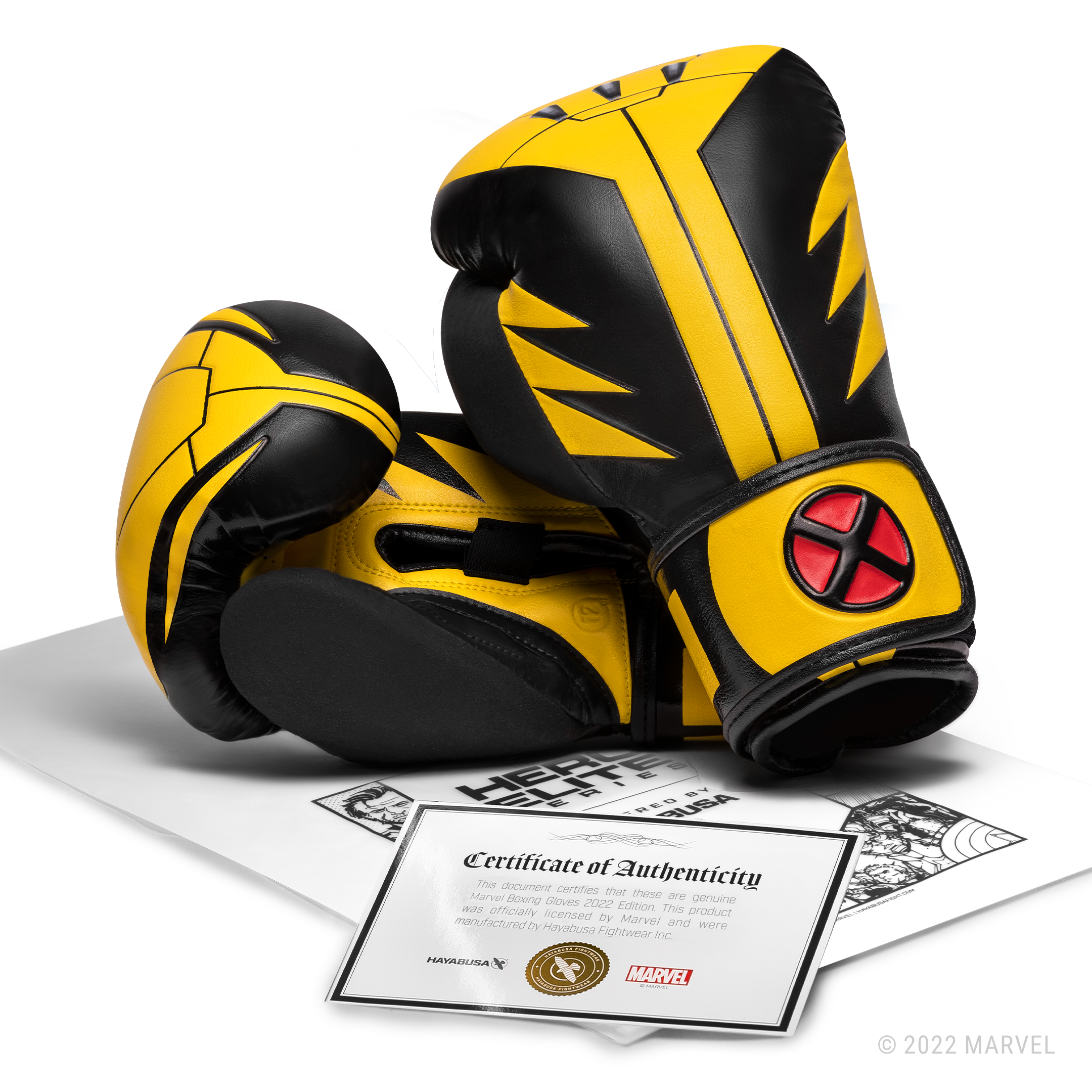 Certificato ufficiale di autenticità della collaborazione Hayabusa X Marvel per i guantoni Wolverine