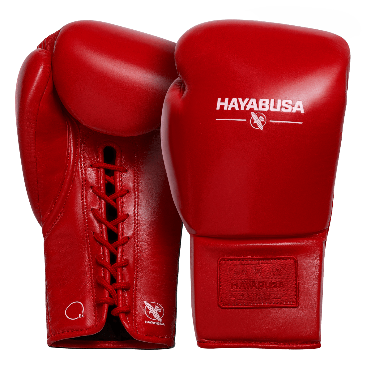 Paar rote Hayabusa Pro Lace Boxhandschuhe, Gesamtansicht