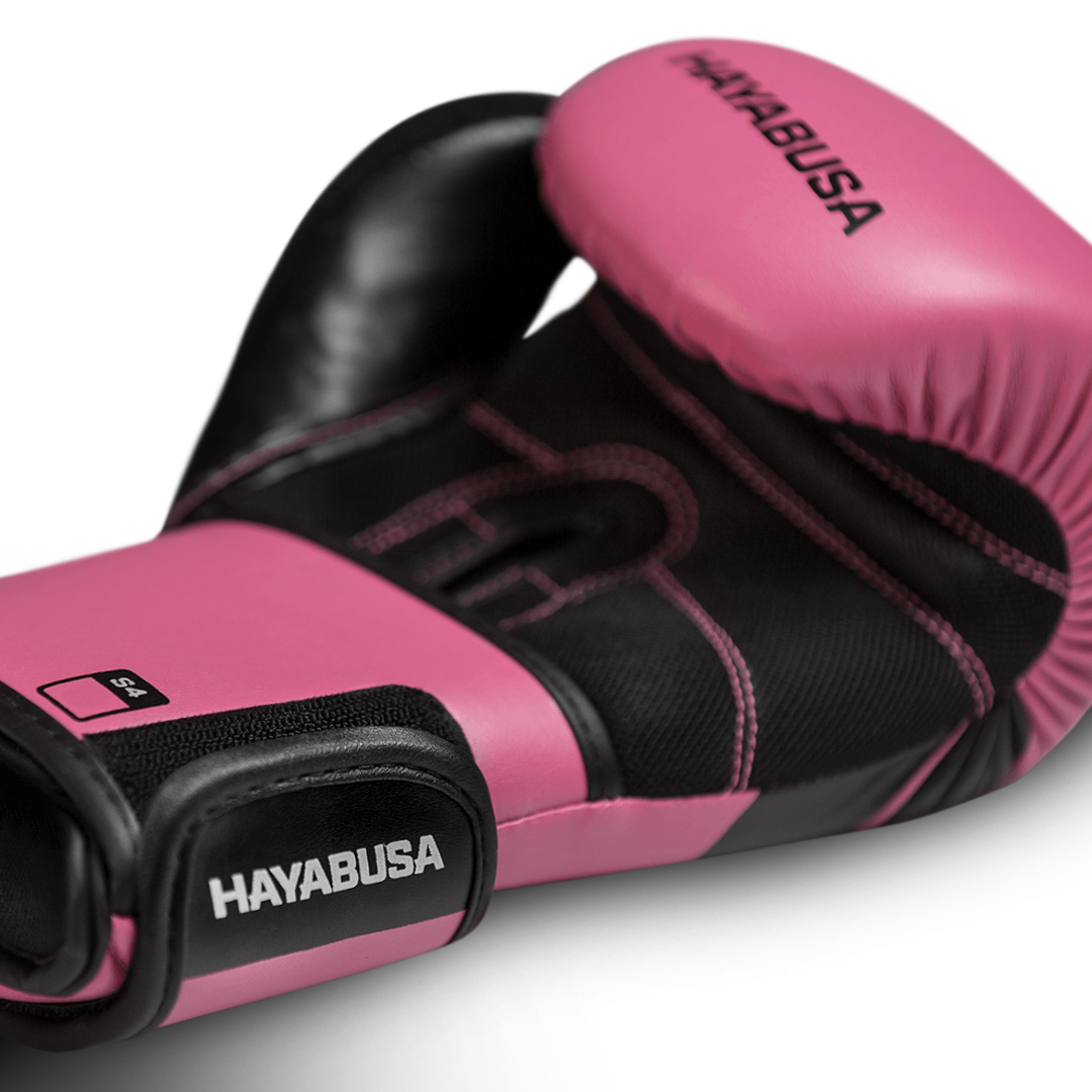 Vista interna del palmo del guantone rosa Hayabusa S4 con pollice in microfibra