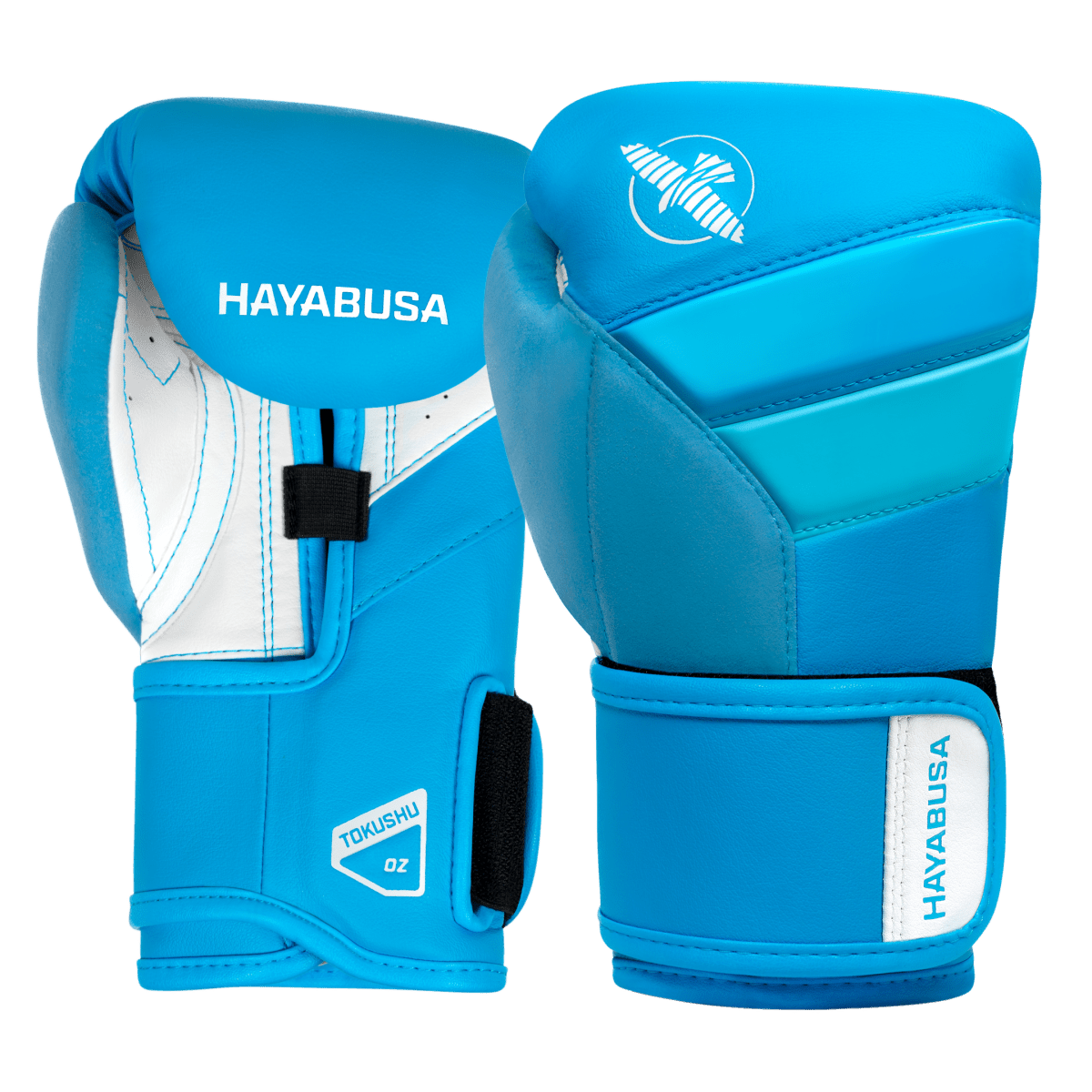 Paire de gants Hayabusa T3 bleu fluo pour entrainement de boxe enfant