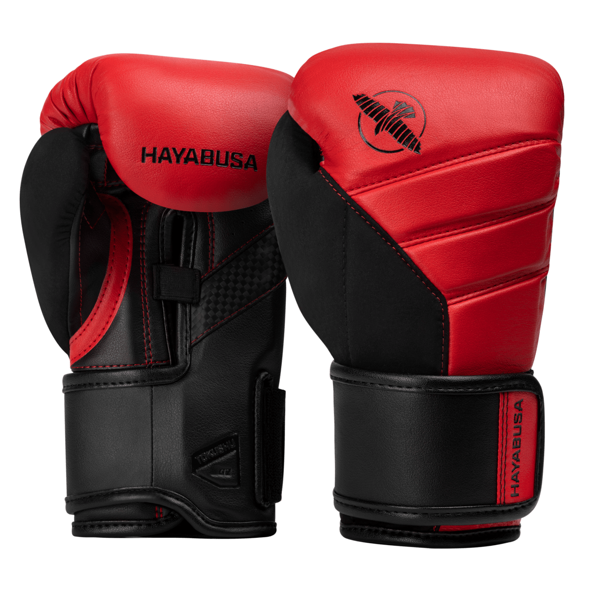 Gants de boxe junior Hayabusa T3 dans la combinaison de couleurs rouge et noir