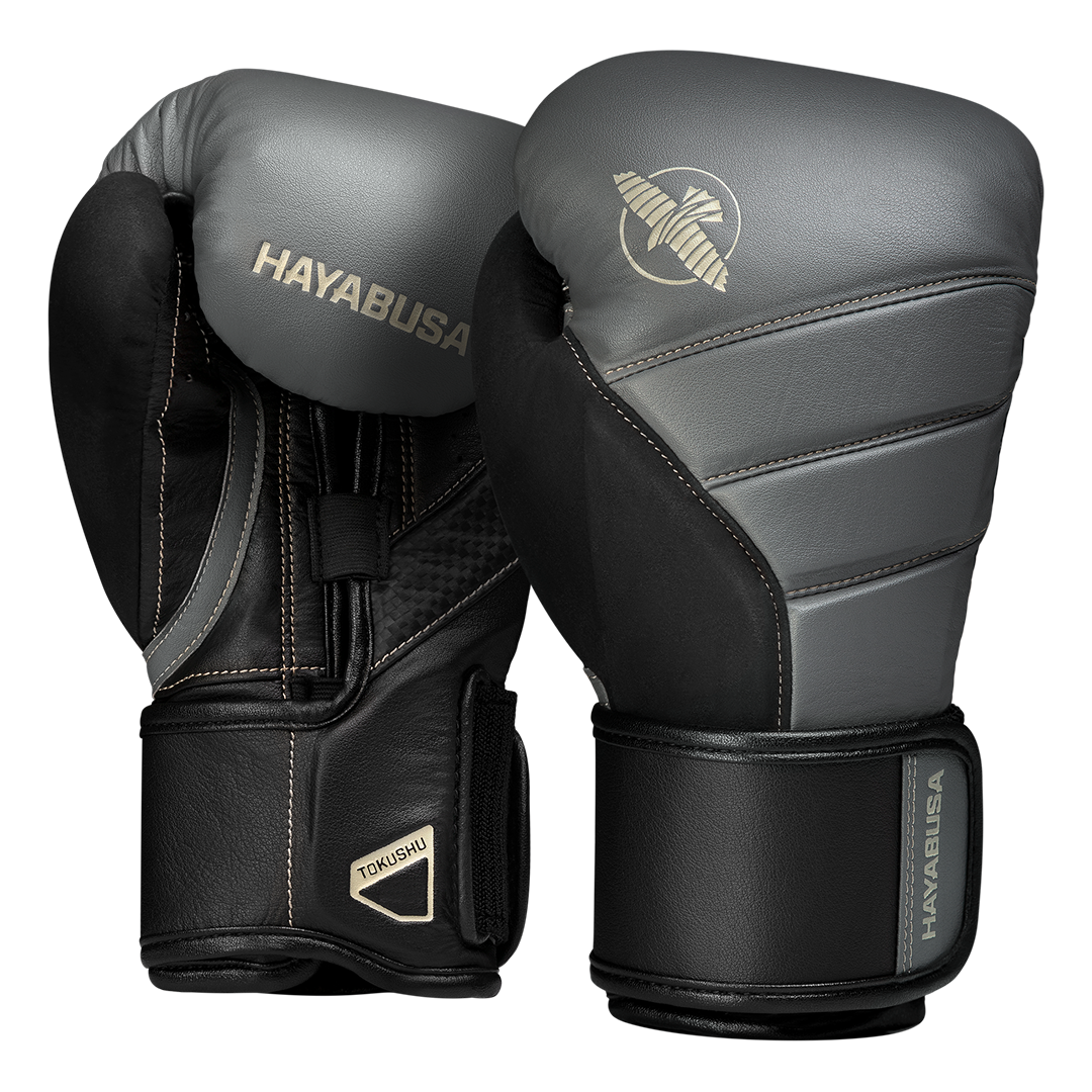 Ett par antracitgrå handskar med svarta detaljer Hayabusa T3