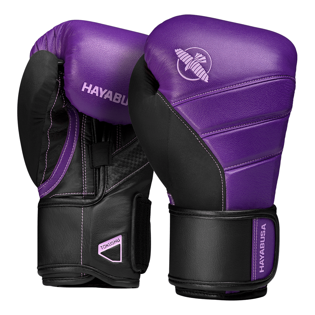 Hayabusa T3 lila handskar med svarta paneler
