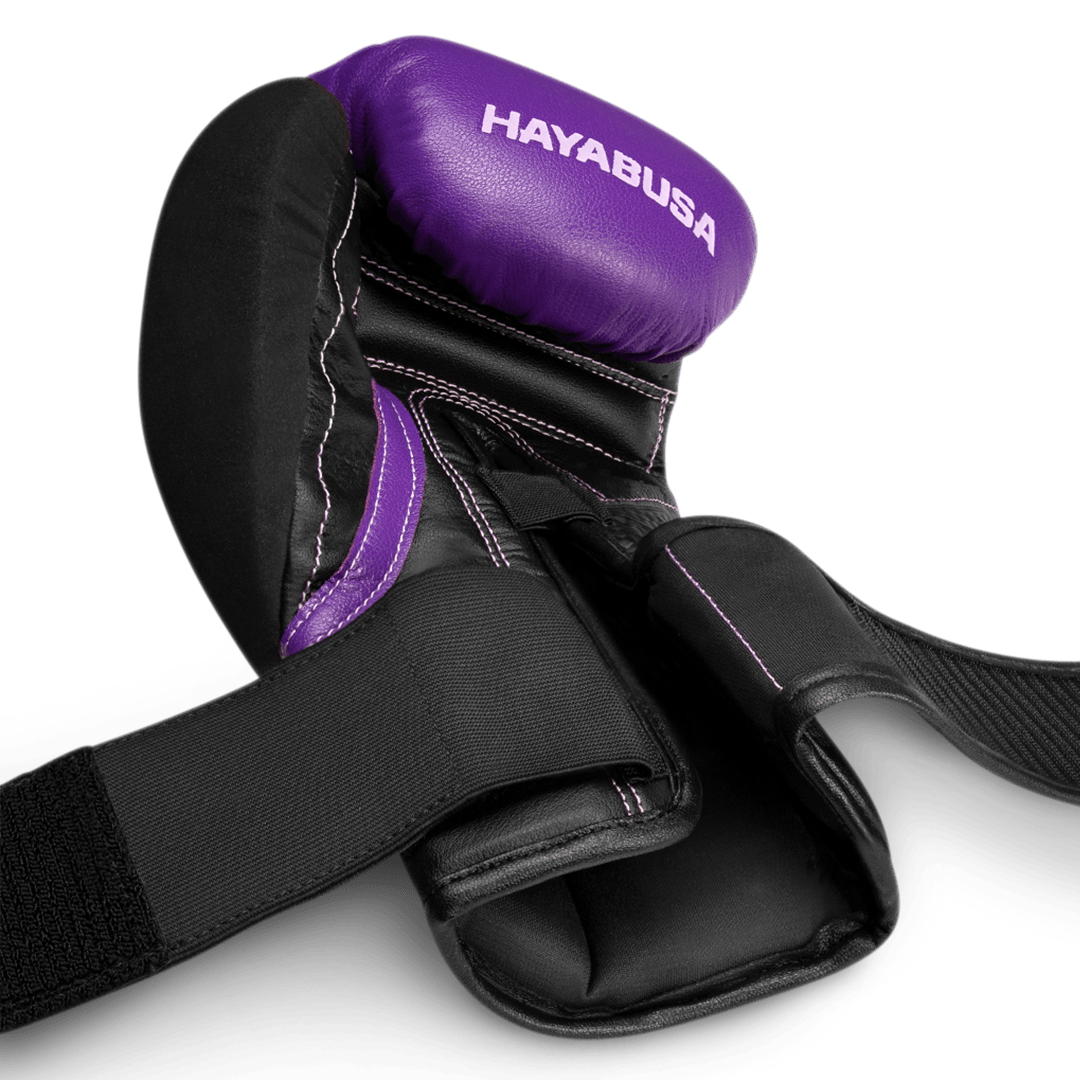 Vista dei cinturini Dual-X viola slacciati