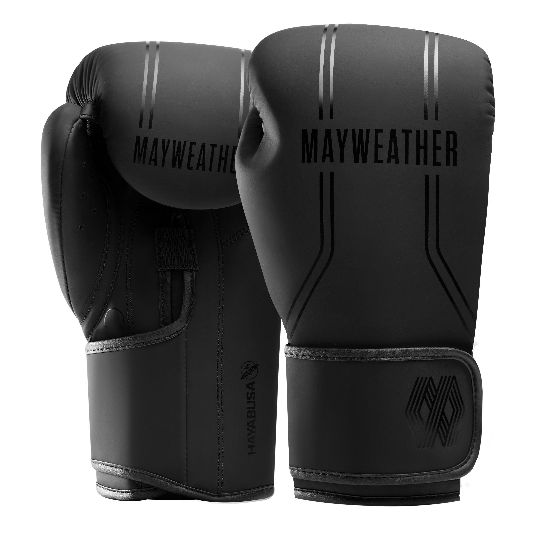 Coppia di guantoni da boxe Mayweather Hayabusa Contender completamente neri
