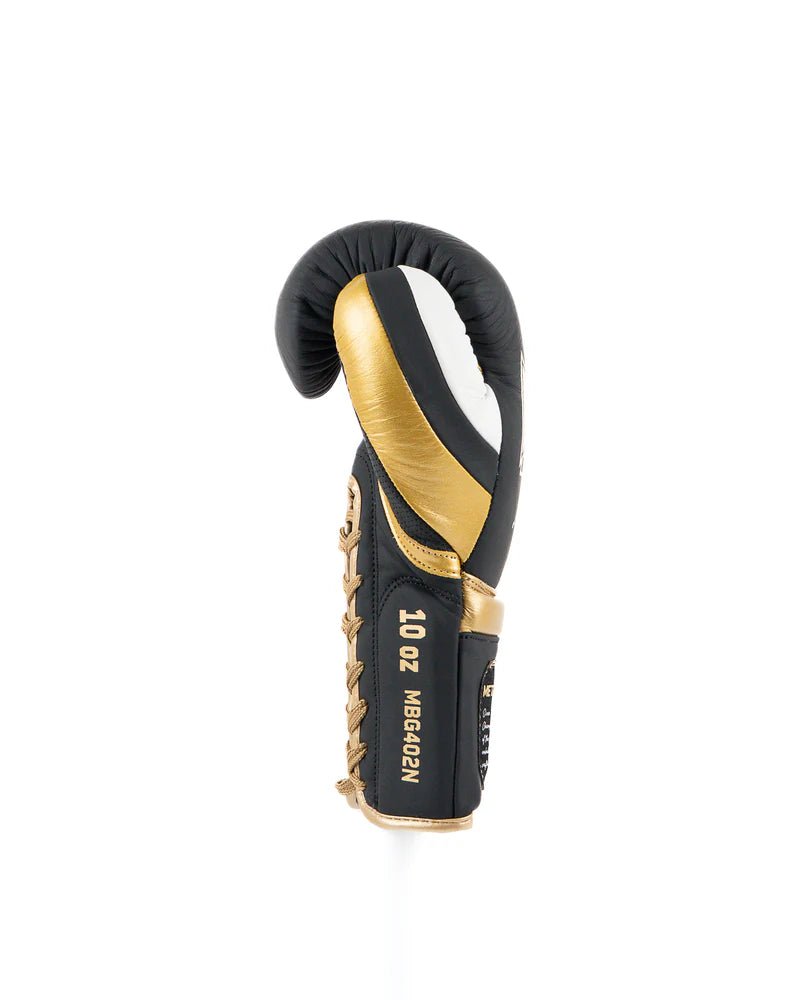 Detail des schwarzen Metal Boxing Legacy Horsehair-Handschuhs, Rosshaarpolsterung