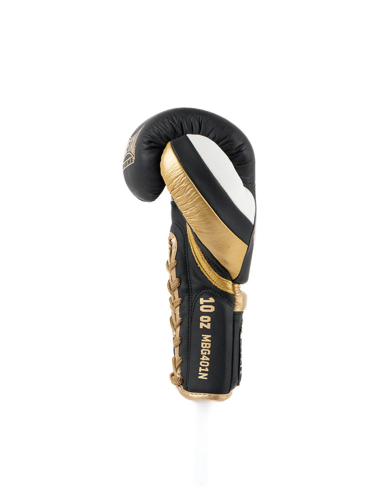 Detalhe da luva única Metal Boxing Legacy preta em couro premium