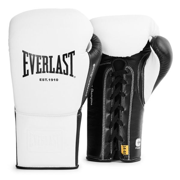 Luvas de couro Everlast Powerlock Pro OG com atacadores - visualização de detalhes-2